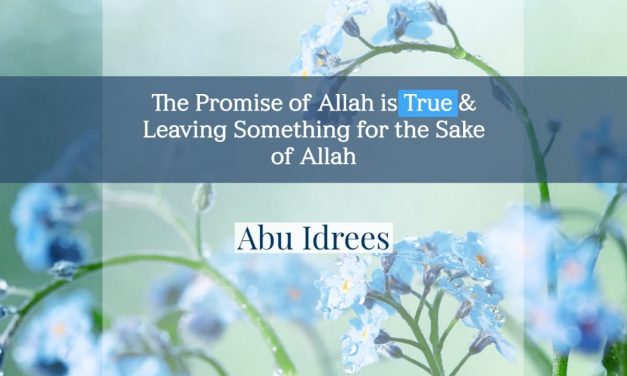 The Promise of Allah is True & Leaving Something for the Sake of Allah | Abu Idrees | Manchester